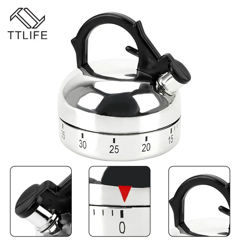 TTLIFE 60 Minutes Kettle Shape Kitchen Tool Gadgets Cooking Reminders Tools Countdown Alarm Reminder Mechanical cooking Timer
TTLIFE 60 Minutes Kettle Shape Kitchen Tool Gadgets Cooking Reminders Tools Countdown Alarm Reminder Mechanical cooking Timer