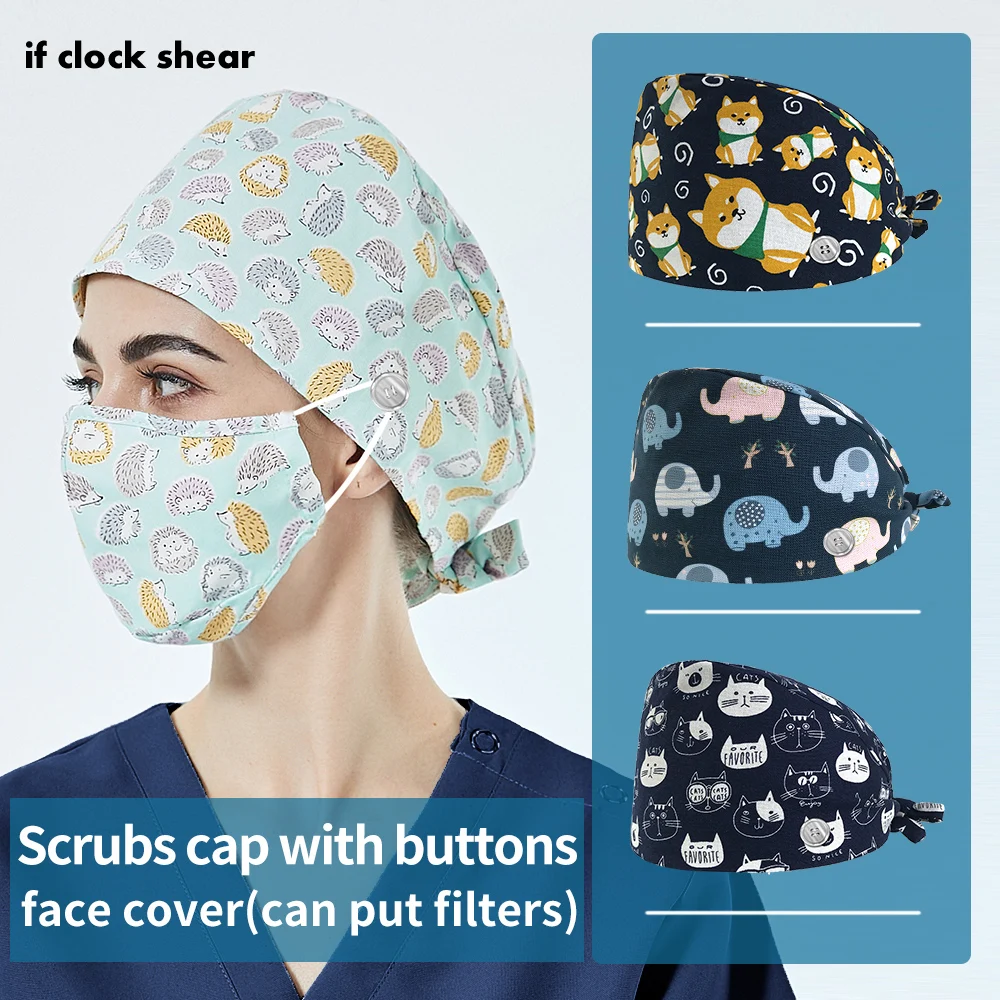 Wholesale adjustable laboratory work hat Cartoon cute printing pet work cap dust cap unisex frosted cap cotton Baotou scrubs cap
Wholesale adjustable laboratory work hat Cartoon cute printing pet work cap dust cap unisex frosted cap cotton Baotou scrubs cap