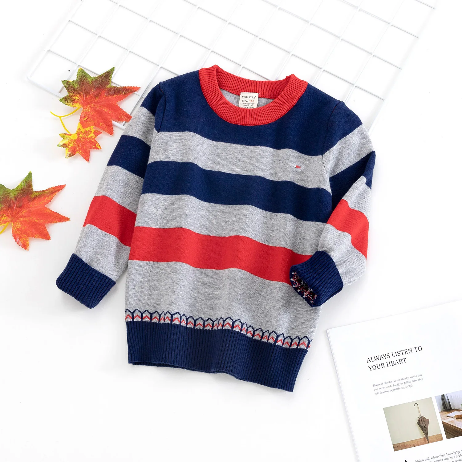 2019 Autumn And Winter Dalang Wool Childrenswear New Style Kids' Sweater Cartoon Sweater Stripes Embroidery Sweater
2019 Autumn And Winter Dalang Wool Childrenswear New Style Kids' Sweater Cartoon Sweater Stripes Embroidery Sweater