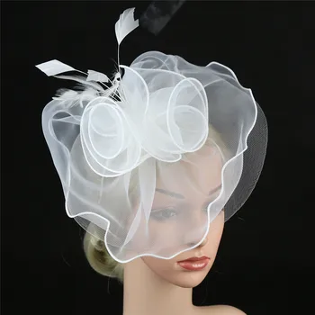 Bridal Gauze Headdress Women's Elegant Hat Strap Flower Feather Party Hat Hair Clip Headband Wedding Hair Accessories 
Bridal Gauze Headdress Women's Elegant Hat Strap Flower Feather Party Hat Hair Clip Headband Wedding Hair Accessories