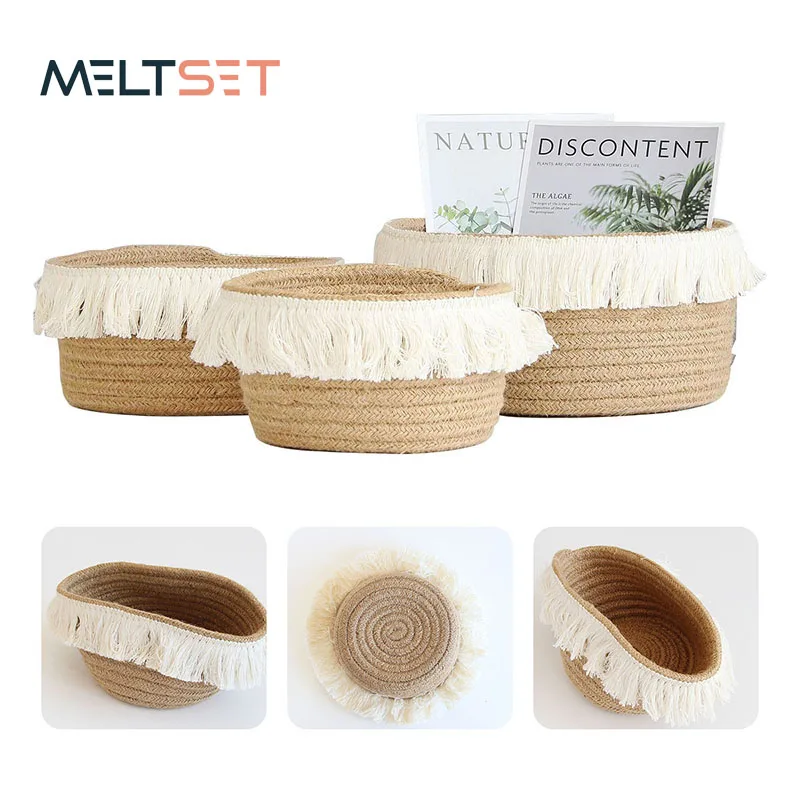 Folding Woven Storage Basket Cotton Rope Sundries Storage Box Desktop Organizer for Toys Cosmetic Clothes Underwear Organizer
Folding Woven Storage Basket Cotton Rope Sundries Storage Box Desktop Organizer for Toys Cosmetic Clothes Underwear Organizer