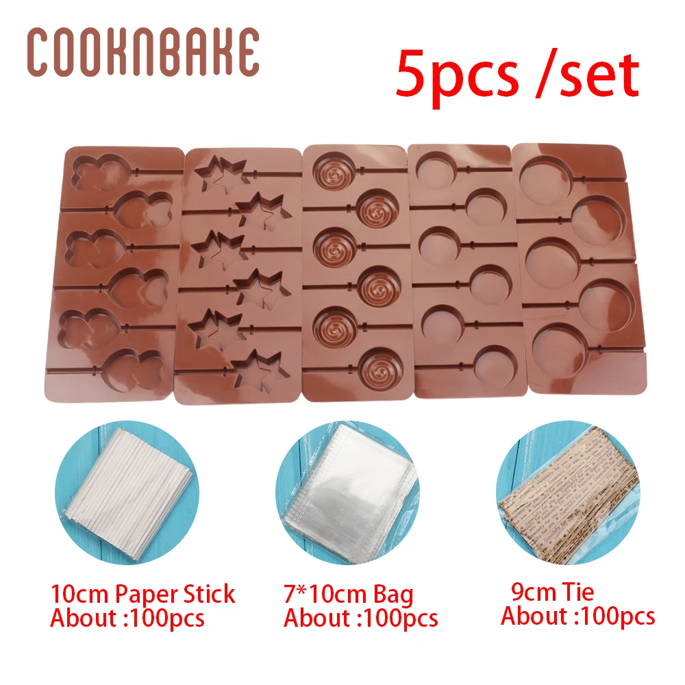 COOKNBAKE lollipop mold round silicone mold for lollipop candy chocolate lolly form heart cake decoration with stick 5pc/set
COOKNBAKE lollipop mold round silicone mold for lollipop candy chocolate lolly form heart cake decoration with stick 5pc/set