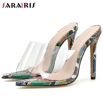 SARAIRIS 2020 Trendy Female Sexy Pointed Toe High Heels Slippers Ins Colorful Slippers Women Transparent Pvc Shoes Woman 
SARAIRIS 2020 Trendy Female Sexy Pointed Toe High Heels Slippers Ins Colorful Slippers Women Transparent Pvc Shoes Woman