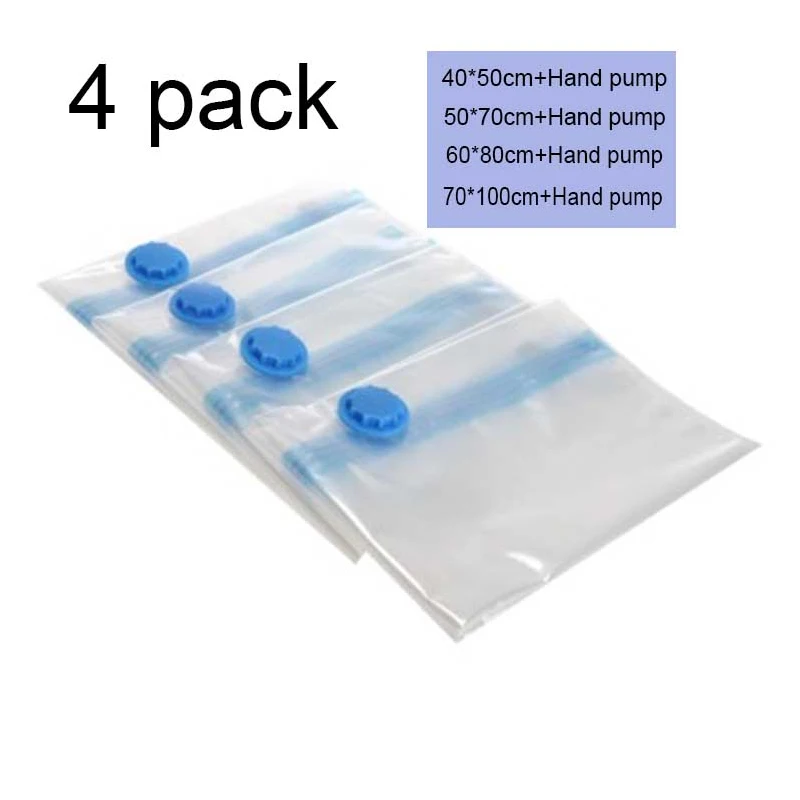 4pcs/set Storage Organizer Seal Compressed Travel Space Saving Bags +Hand Pump Household Vacuum Bag Foldable Storage Bags
4pcs/set Storage Organizer Seal Compressed Travel Space Saving Bags +Hand Pump Household Vacuum Bag Foldable Storage Bags