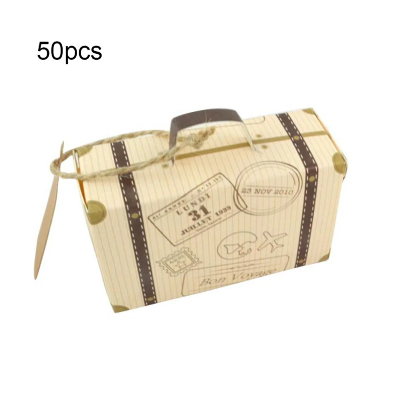 50pcs Creative Mini Suitcase Design Candy Box Candy Packaging Carton Chocolate Box Wedding Gift Box with Card for Event Party
50pcs Creative Mini Suitcase Design Candy Box Candy Packaging Carton Chocolate Box Wedding Gift Box with Card for Event Party