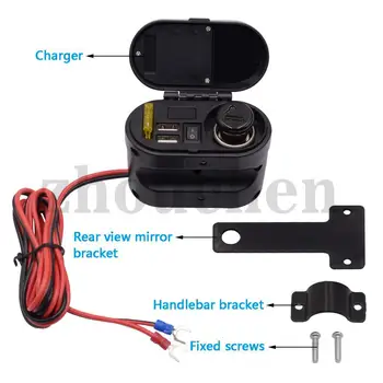 Waterproof Motorcycle 3.1A Dual USB Phone GPS Charger LED Clock Indicator 
Waterproof Motorcycle 3.1A Dual USB Phone GPS Charger LED Clock Indicator