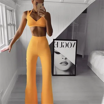 2019 New Arrivals 2 Two Pieces Bandage Set Sexy Women Halter Short Crop Top Slim Knitted Long Pants Celebrity Evening Party Club
2019 New Arrivals 2 Two Pieces Bandage Set Sexy Women Halter Short Crop Top Slim Knitted Long Pants Celebrity Evening Party Club