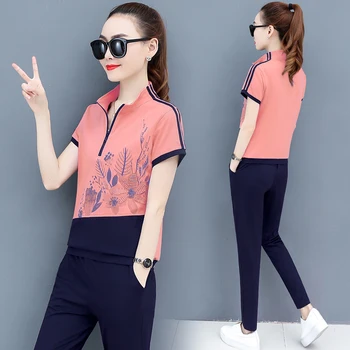 Two- Piece Pants 2020 New Summer Sports Suit Fashion 2 Piece Set Tracksuit 's New 2020 Short Sleeve Printed Top Casual Women
Two- Piece Pants 2020 New Summer Sports Suit Fashion 2 Piece Set Tracksuit 's New 2020 Short Sleeve Printed Top Casual Women