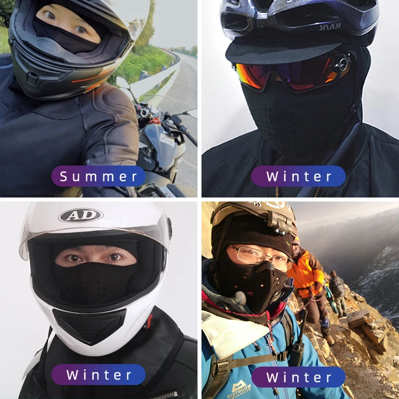ROCKBROS зимняя велосипедная маска Флисовая теплая ветрозащитная для лица Балаклава
