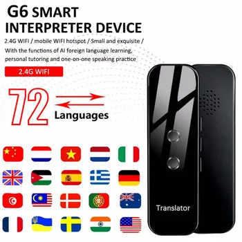 

Portable Smart Voice Speech Translator Two-Way Real Time 70 Multi-Language Translation For Learning Travelling Business Meeting