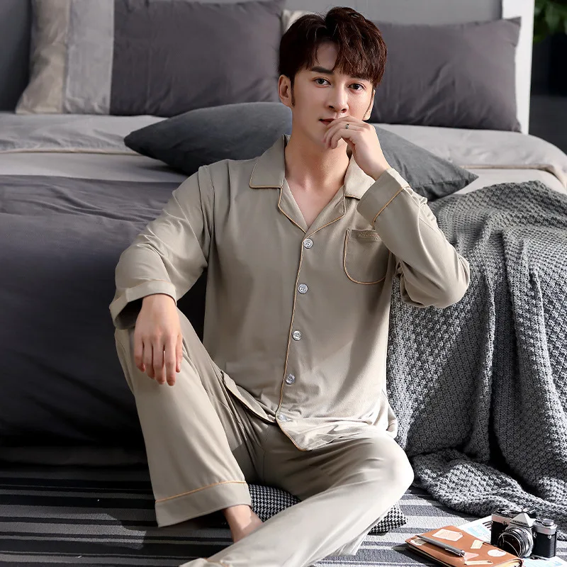 Pajamas Men's Autumn Thin Section Modal Long-sleeved Korean Youth Men's Simple Home Service Suits Can Be Worn Outside Dormir Top
Pajamas Men's Autumn Thin Section Modal Long-sleeved Korean Youth Men's Simple Home Service Suits Can Be Worn Outside Dormir Top