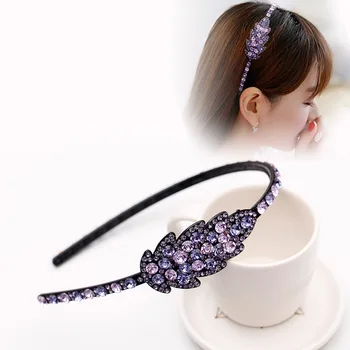 Ladies Headband Korean Fashion Sweet Leaf Hairband Color Rhinestone Crystal Non-slip Toothed Thin Border Girl Hairpin Headdress
Ladies Headband Korean Fashion Sweet Leaf Hairband Color Rhinestone Crystal Non-slip Toothed Thin Border Girl Hairpin Headdress