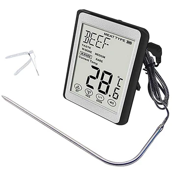 

Touchscreen Digital Food Thermometer,Three Color Backlight Display,1x Probes,Voice Broadcast,Highly Sensitive Oven Instant Read
