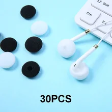 30 pièces/15 paires 18mm mousse écouteurs écouteurs écouteurs casque conseils coussin remplacement oreillettes éponge couvre pour MP3 MP4(China)