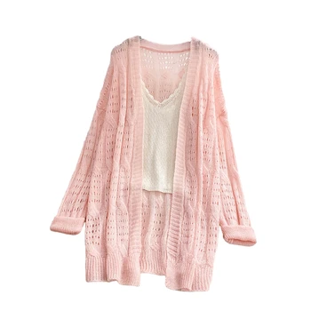 Thin Knitted Women Sweaters And Cardigan 2020 Summer New V-Neck Long-Sleeved Loose Hollow Out Outwear Coat Tops
Thin Knitted Women Sweaters And Cardigan 2020 Summer New V-Neck Long-Sleeved Loose Hollow Out Outwear Coat Tops