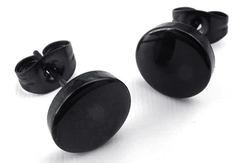 Jewelry Men's Earrings, 8mm Circle Ear Studs, 2pcs (1 Pair), Stainless Steel, Black
Jewelry Men's Earrings, 8mm Circle Ear Studs, 2pcs (1 Pair), Stainless Steel, Black