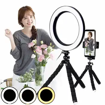 inch RGB LED Ring Light Youtube Live Streaming Makeup Fill light Selfie Ring Lamp Photographic Lighting With Tripod Phone Hold
inch RGB LED Ring Light Youtube Live Streaming Makeup Fill light Selfie Ring Lamp Photographic Lighting With Tripod Phone Hold
