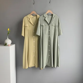 Shirt Dress Women 2020 Summer New Loose Waist Slim Dress Design Feeling Light And Mature Style Medium Long Drss 
Shirt Dress Women 2020 Summer New Loose Waist Slim Dress Design Feeling Light And Mature Style Medium Long Drss