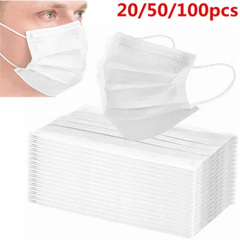 20pcs/50pcs/100pcs White Mask Disposable Nonwove 3 Layer Ply Filter Mask Mouth Face Mask Filter Safe Breathable Protective Masks
20pcs/50pcs/100pcs White Mask Disposable Nonwove 3 Layer Ply Filter Mask Mouth Face Mask Filter Safe Breathable Protective Masks