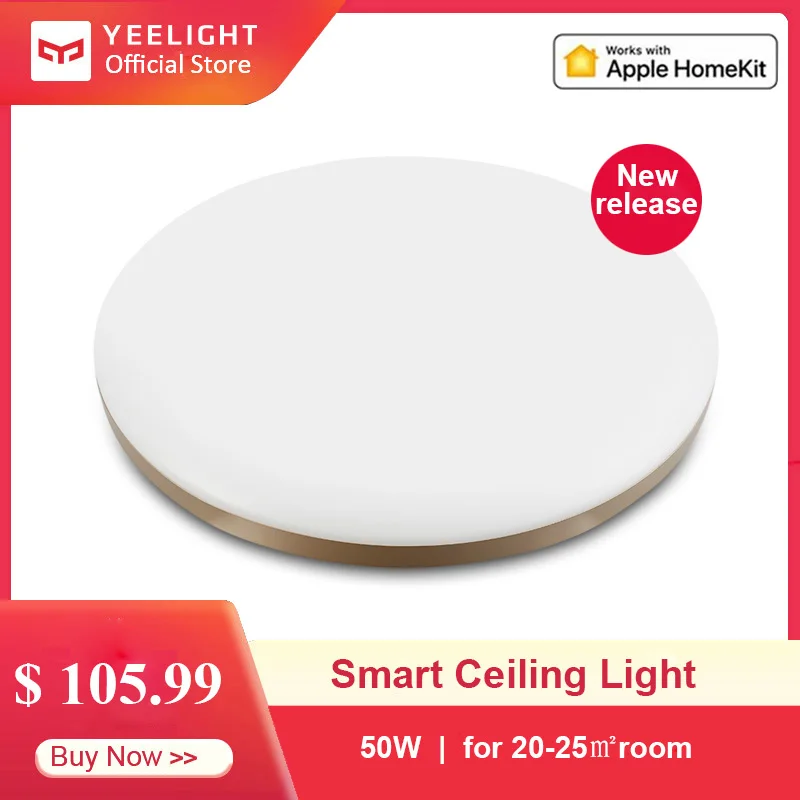 NEW Release YEELIGHT 50W Smart LED Ceiling Lights Colorful Ambient Light Homekit Mijia APP Control 110-220V For Living Room
NEW Release YEELIGHT 50W Smart LED Ceiling Lights Colorful Ambient Light Homekit Mijia APP Control 110-220V For Living Room