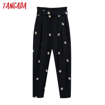 Tangada fashion women embroidery suit pants trousers with slash pockets buttons office lady pants pantalon BE682
Tangada fashion women embroidery suit pants trousers with slash pockets buttons office lady pants pantalon BE682