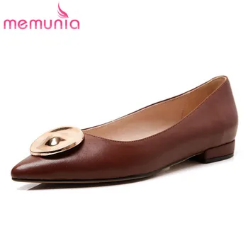 MEMUNIA 2020 new genuine leather flat shoes women pointed toe spring summer single shoes Metal decoration casual shoes woman
MEMUNIA 2020 new genuine leather flat shoes women pointed toe spring summer single shoes Metal decoration casual shoes woman