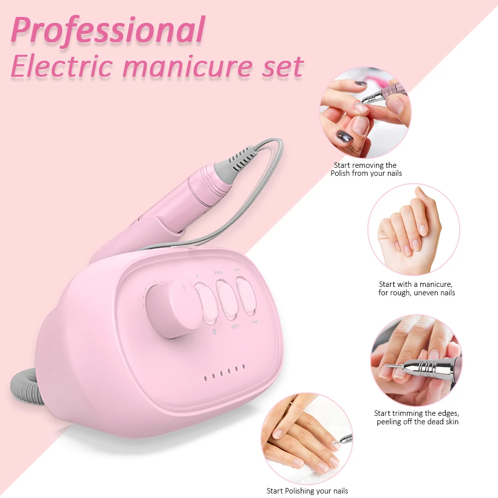 35000RPM Professional Manicure Machine Electric Nails Drill Machine Electric Nail Pedicure File Bit for Manicure Nail Art Salon
35000RPM Professional Manicure Machine Electric Nails Drill Machine Electric Nail Pedicure File Bit for Manicure Nail Art Salon