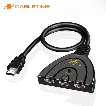 CABLETIME 4K HDMI Adapter 60Hz Male to Female 3 Output HDMI splitter for TV Box Macbook Air Laptop Box N384
CABLETIME 4K HDMI Adapter 60Hz Male to Female 3 Output HDMI splitter for TV Box Macbook Air Laptop Box N384
