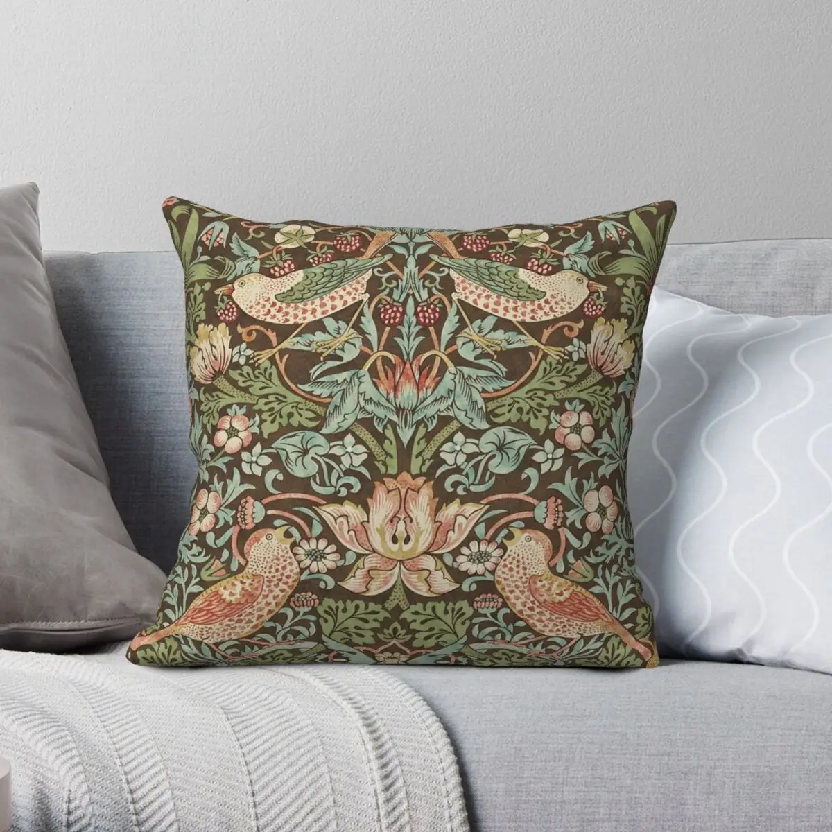 

William Morris Floral Botanical Pillowcase Polyester Linen Velvet Creative Zip Decor Throw Pillow Case Sofa Seater Cushion Cover