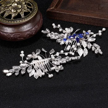 Silver Tiara White Blue Crystal Hair Combs Pearl Leaf Headdress Bridal Hair Jewelry For Wedding Women Hair Accessories Wholesale
Silver Tiara White Blue Crystal Hair Combs Pearl Leaf Headdress Bridal Hair Jewelry For Wedding Women Hair Accessories Wholesale