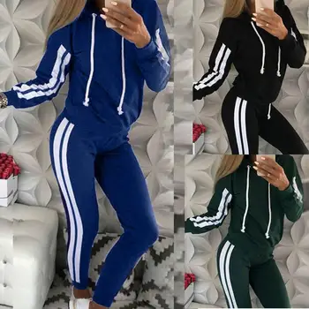 Winter Classic Women Warm Set Casual Stripe Hooded Long Sleeve Female Suit Pullover Sport Tops+Long Pants Set
Winter Classic Women Warm Set Casual Stripe Hooded Long Sleeve Female Suit Pullover Sport Tops+Long Pants Set