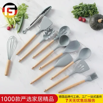 11/12/13pcs Silicone Cooking Utensils Kitchen Utensil Set Non-stick Spatula Wooden Handle With Storage Box Kitchen Tools Gray
11/12/13pcs Silicone Cooking Utensils Kitchen Utensil Set Non-stick Spatula Wooden Handle With Storage Box Kitchen Tools Gray