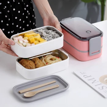 Creative Double Layer Stainless Steel Bento Box Microwavable Food Rice Salad Container Children Adults Portable Lunchbox
Creative Double Layer Stainless Steel Bento Box Microwavable Food Rice Salad Container Children Adults Portable Lunchbox