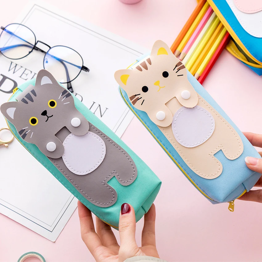 Cute Cartoon Cat Pencil Case Kids School Stationery Pen Ruler Eraser Storage Bags Large Capacity Canvas Zipper Pencil Bag
Cute Cartoon Cat Pencil Case Kids School Stationery Pen Ruler Eraser Storage Bags Large Capacity Canvas Zipper Pencil Bag