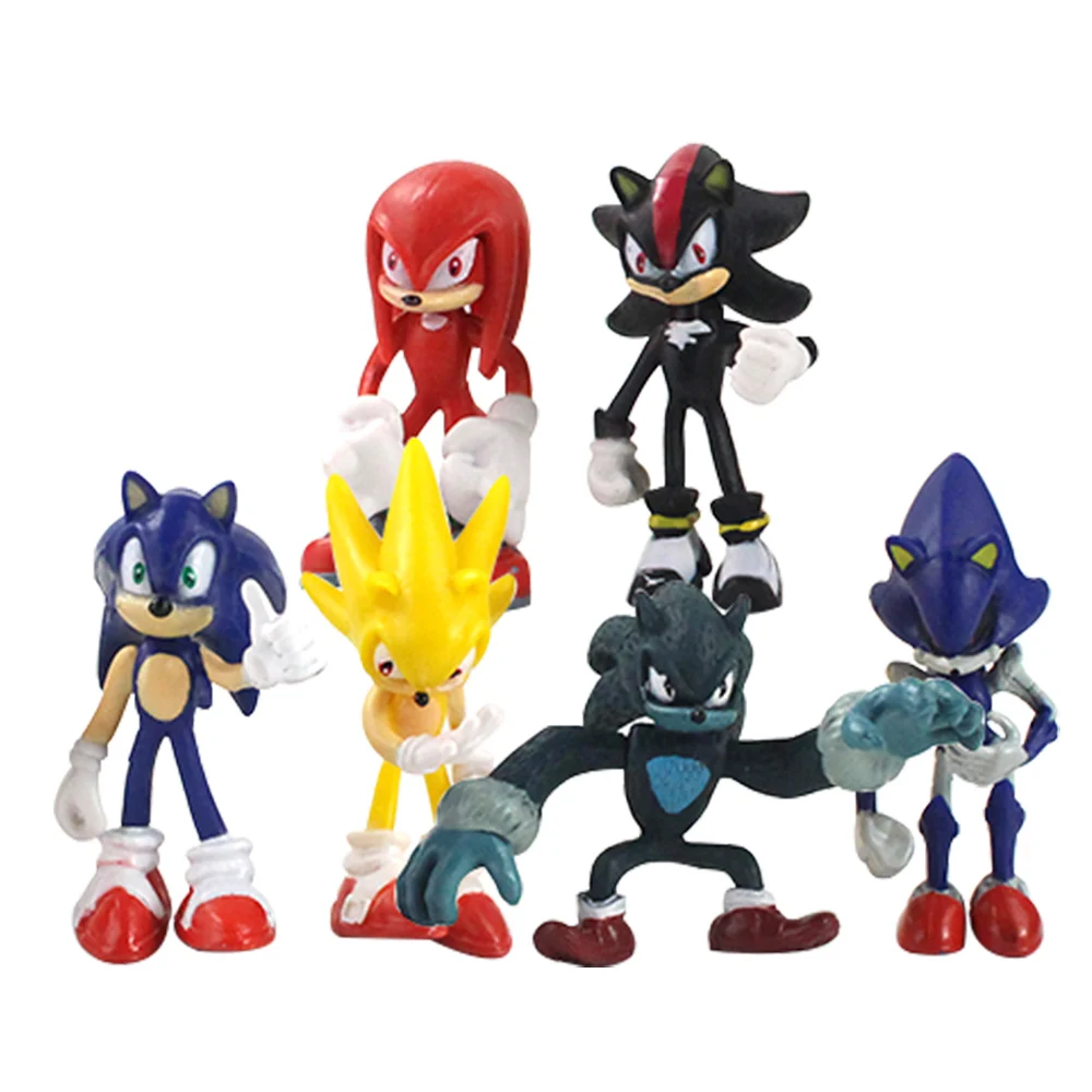 5-7cm 6pcs/set Sonic Boom Rare Dr Eggman Shadow Tails Characters PVC Sonic Action Figures Model Toy gifts for children