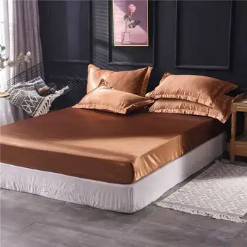 Slowdream Luxury Brown Satin Silk Fitted Sheet Elastic Band Mattress Cover Pillowcase Queen King Bed Rubber Sheets 3pc For Adult
Slowdream Luxury Brown Satin Silk Fitted Sheet Elastic Band Mattress Cover Pillowcase Queen King Bed Rubber Sheets 3pc For Adult
