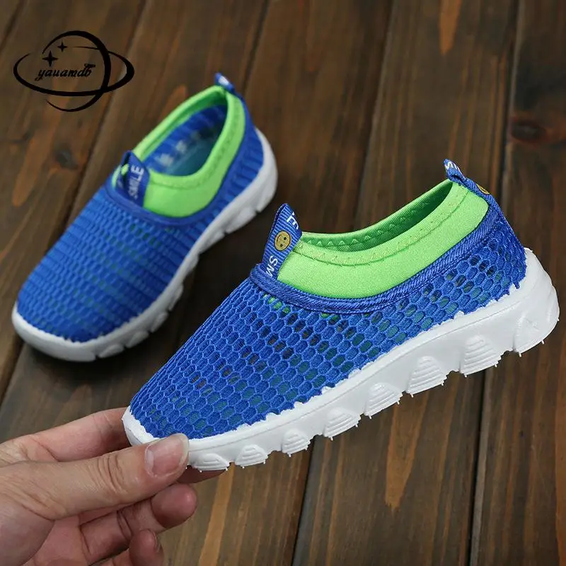 

Size 1-4y Kids Casual Shoes Summer Boys And Girls Flat Mesh Shoes Slip-on Patchwork Breathable Comfortable Children's Shoes K15