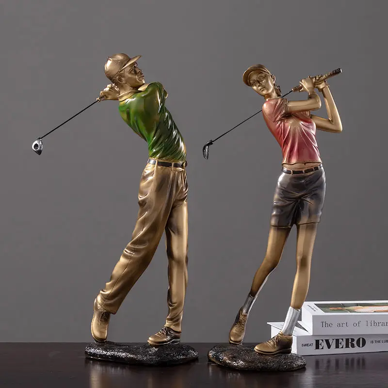 

Modern Golf Sports Character Resin Accessories Home Room Bookcase Figurines Decoration Study Room Office Sculpture Adornments