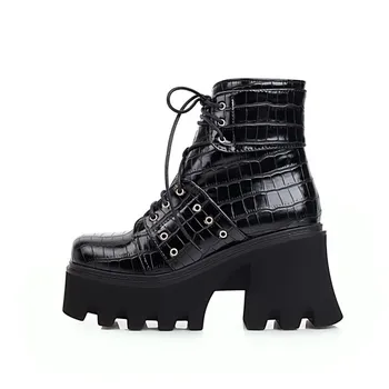 US4-11 Womens Round Toe Rivet Studed Lace Up Ankle Boots Stone Pattern Platform Chunky High Heel Motorcycle Shoes Plus Sz Black
US4-11 Womens Round Toe Rivet Studed Lace Up Ankle Boots Stone Pattern Platform Chunky High Heel Motorcycle Shoes Plus Sz Black
