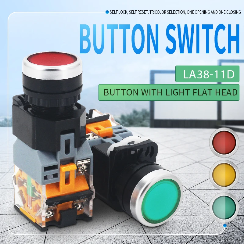 1pcs Button switch self-locking start power switch self-returning jog button 22MM with LED light 12V24V220V Red/green/blue/white
1pcs Button switch self-locking start power switch self-returning jog button 22MM with LED light 12V24V220V Red/green/blue/white