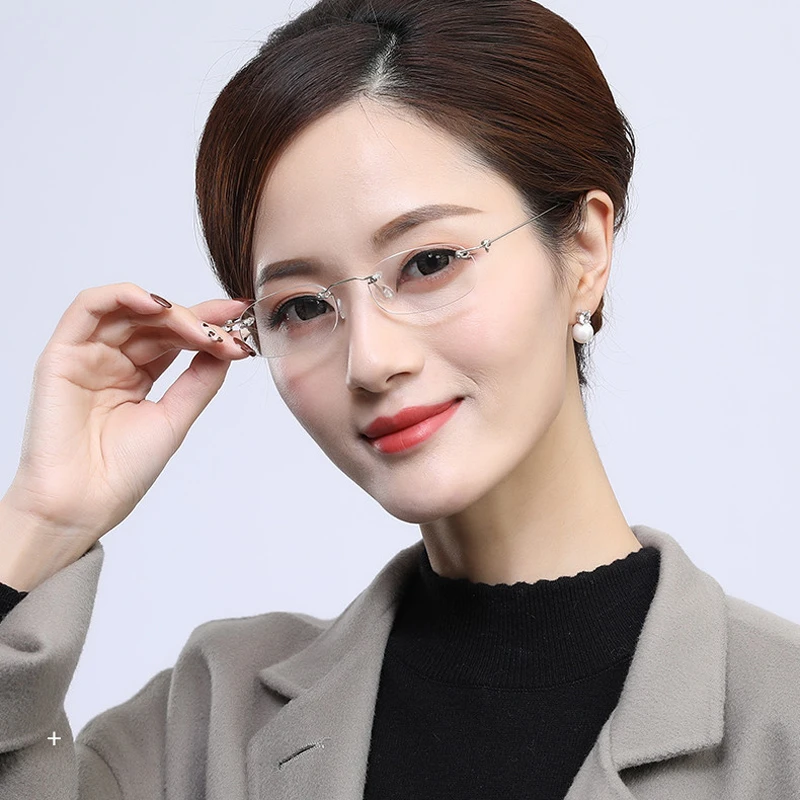 Zilead New Rimless Diamond Cutting Reading Glasses Women Anti Blue Light Rays Computer Eyeglasses With Diopter +1.0 To +4.0
Zilead New Rimless Diamond Cutting Reading Glasses Women Anti Blue Light Rays Computer Eyeglasses With Diopter +1.0 To +4.0