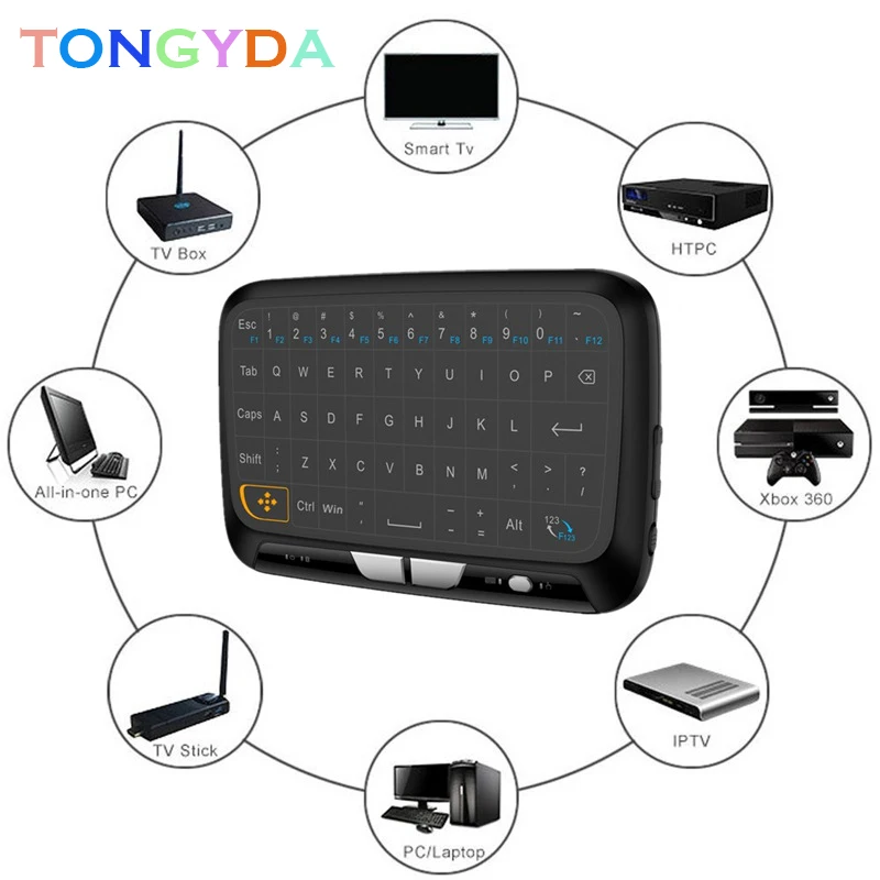 H18+ Wireless Air Mouse Mini Keyboard Full screen touch 2.4GHz QWERTY Keyboard Touchpad with Backlight Function For Smart TV PS3
H18+ Wireless Air Mouse Mini Keyboard Full screen touch 2.4GHz QWERTY Keyboard Touchpad with Backlight Function For Smart TV PS3