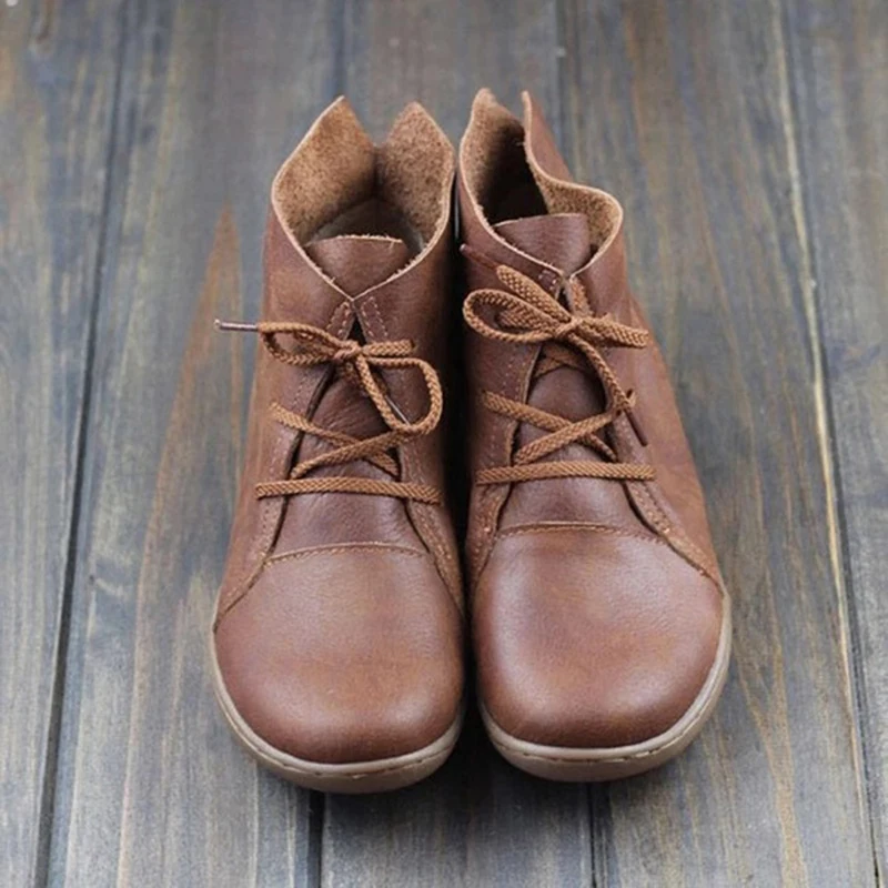Women Leather Ankle Boots Ladies Vintage Shoes Woman Flats Lace Up Lightweight Soft Bottom Sewing Women's Casual Boots
Women Leather Ankle Boots Ladies Vintage Shoes Woman Flats Lace Up Lightweight Soft Bottom Sewing Women's Casual Boots