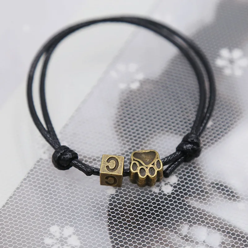 Новые модные браслеты для женщин и мужчин с буквенным принтом браслет A ~ Z бронзы