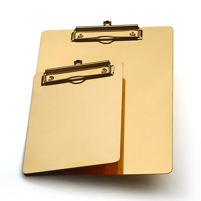 Gold Metal A5 B5 A4 Writing Sheet Pad Clipboard Menu Data File Storage Folder for Office File Memo Writing Pad
Gold Metal A5 B5 A4 Writing Sheet Pad Clipboard Menu Data File Storage Folder for Office File Memo Writing Pad