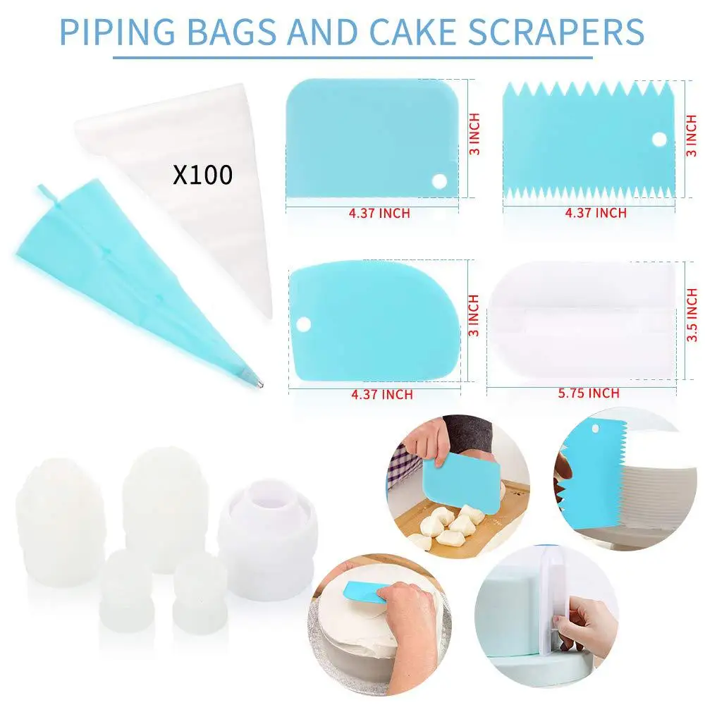 Cake Decorating Supplies Kit,170 PCS Baking Supplies Set with Icing Piping Tips 