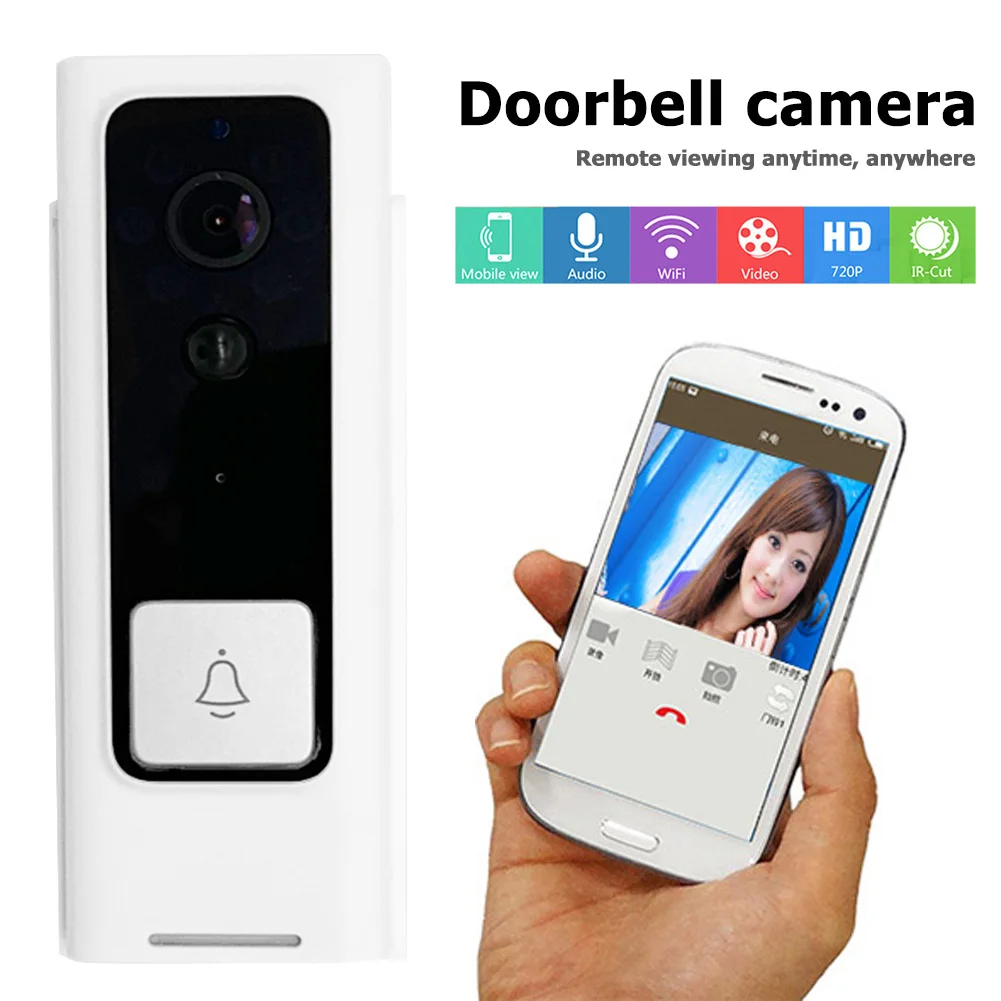 720P HD Doorbell Camera Motion Detection Smart WiFi Video Two-way Audio APP Control Door Bell with Speaker Microphone
720P HD Doorbell Camera Motion Detection Smart WiFi Video Two-way Audio APP Control Door Bell with Speaker Microphone