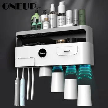 ONEUP Double Layer Magnetic Adsorption Toothbrush Holder Automatic Toothpaste Squeezer Punch-free Bath Accessories Storage Rack
ONEUP Double Layer Magnetic Adsorption Toothbrush Holder Automatic Toothpaste Squeezer Punch-free Bath Accessories Storage Rack