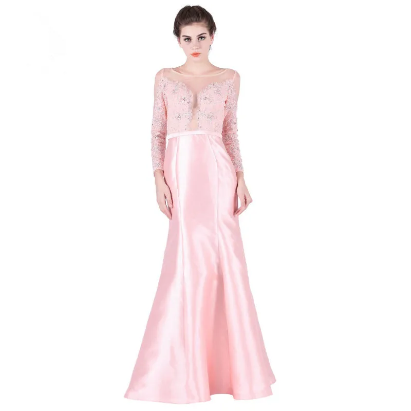 Elegant Prom evening gown 2018 Crystal Beading Long Sleeve Scoop-Neck Mermaid robe de soiree Vestido mother of the bride dresses
Elegant Prom evening gown 2018 Crystal Beading Long Sleeve Scoop-Neck Mermaid robe de soiree Vestido mother of the bride dresses