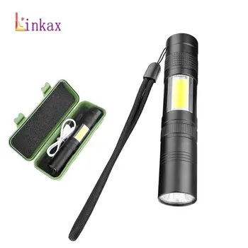 Portable Led Flashlight USB Rechargeable 3 Modes Lantern XPE COB Linternas Camping Lamp Hunting Working Torch With Storage Case
Portable Led Flashlight USB Rechargeable 3 Modes Lantern XPE COB Linternas Camping Lamp Hunting Working Torch With Storage Case